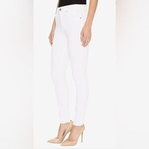 AG Adriano Goldschmied Farrah Skinny Ankle High-Rise White Jeans, Size 29R